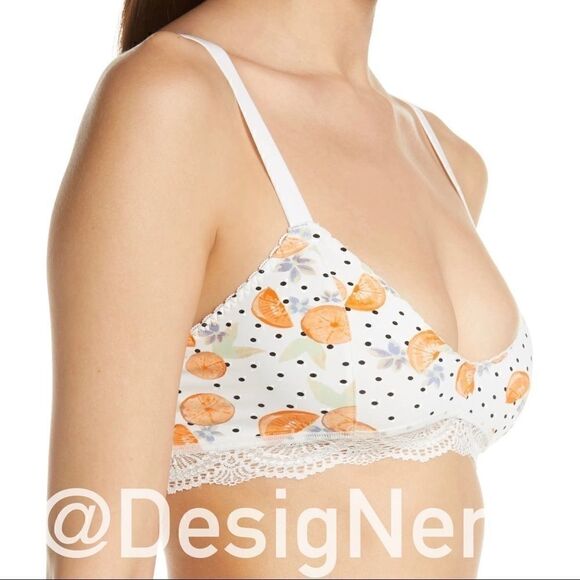 INTIMATELY FREE PEOPLE MARI BRALETTE IN IVORY CITRUS COMBO SOFT CUP BRA ORANGES - Picture 5 of 11